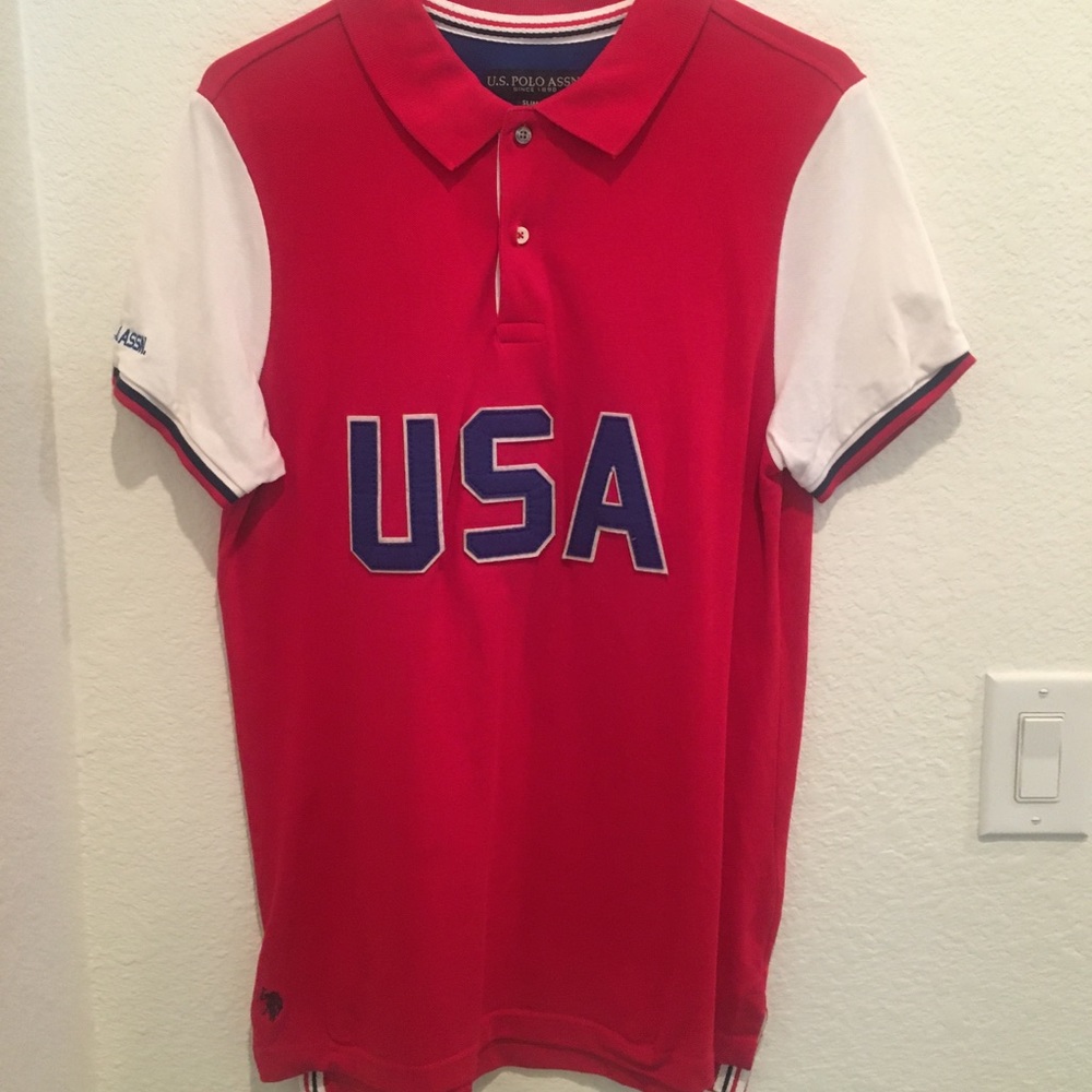 US Polo red and white USA polo size: M